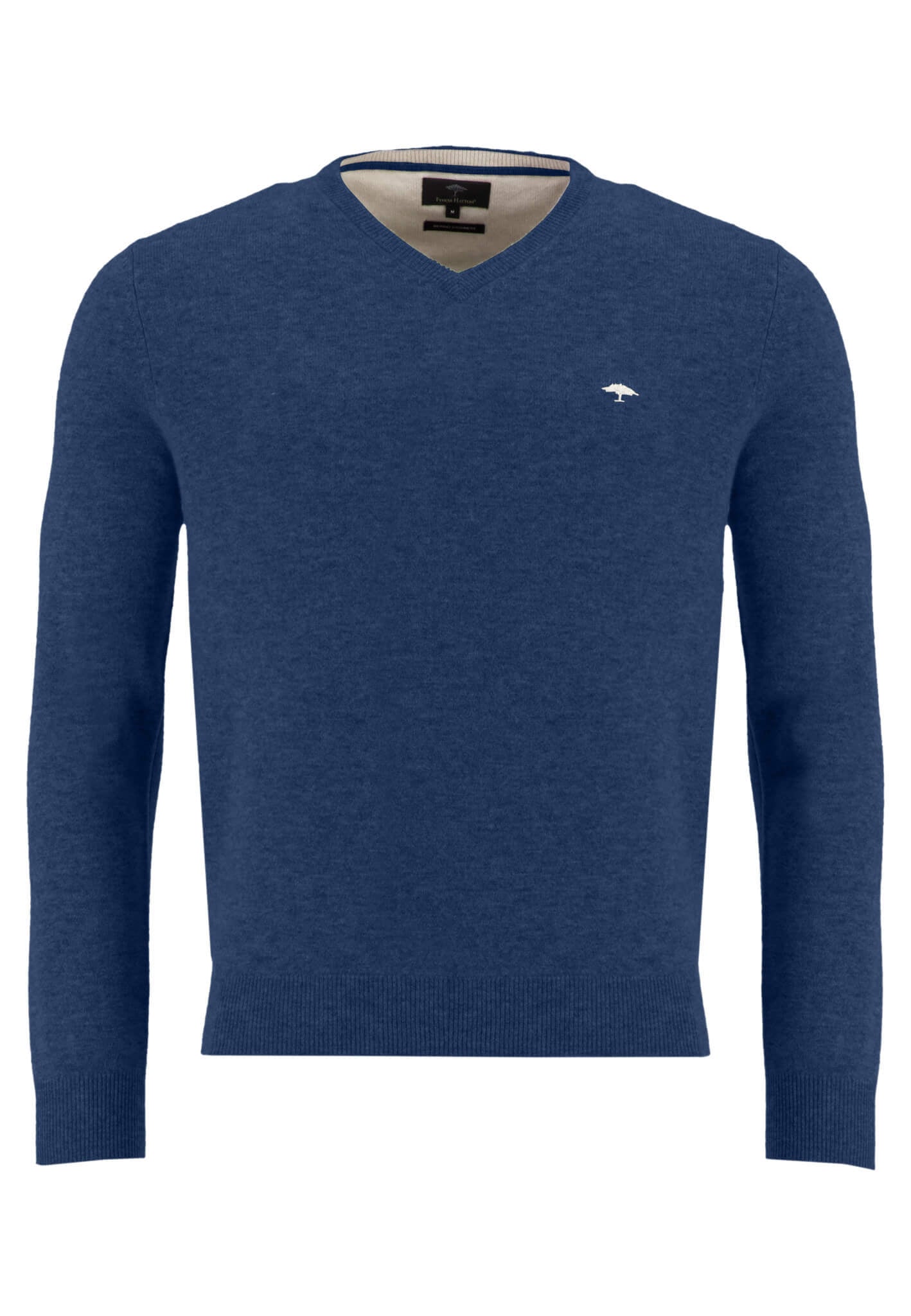 New Fynch Hatton Cashmere/Merino Royal Blue V Neck Sweater