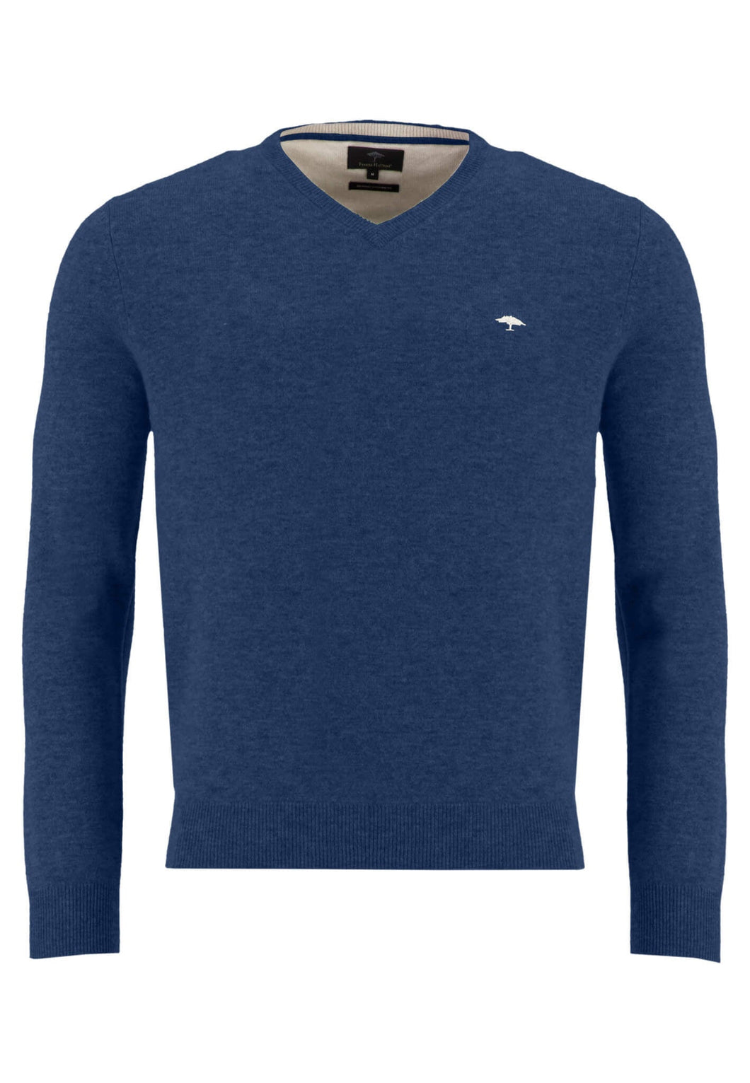 New Fynch Hatton Cashmere/Merino Royal Blue V Neck Sweater