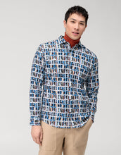 Load image into Gallery viewer, New Olymp square block print long sleeve shirt
