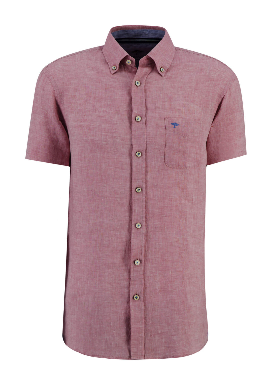 New Fynch Hatton Pink Linen Short Sleeve Shirt