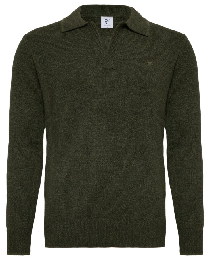 New R2 Amsterdam Green Polo Style Knitwear