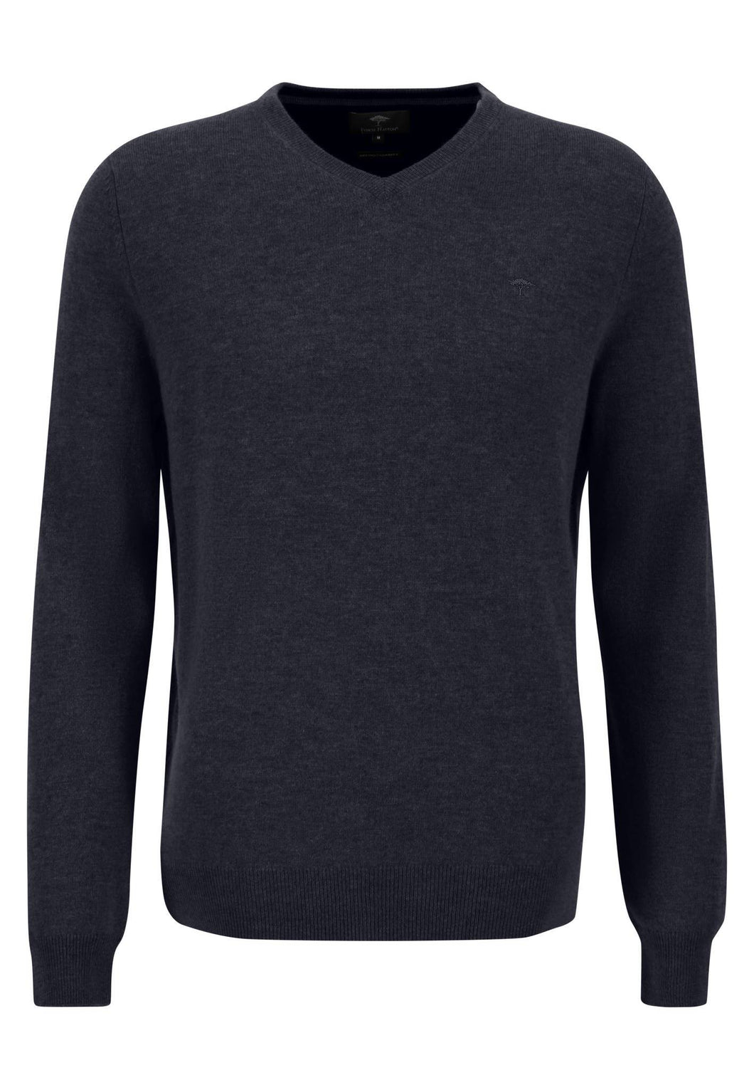 New Fynch Hatton Cashmere/Merino Navy V Neck Sweater