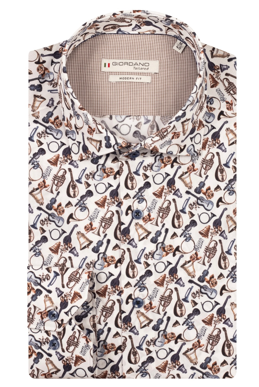 New Giordano long sleeve musical print shirt