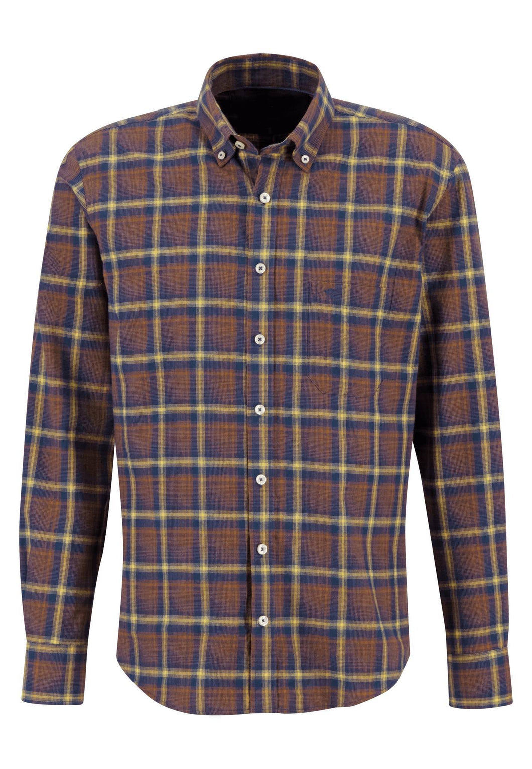 New Fynch Hatton Brown Check Long Sleeve Shirt