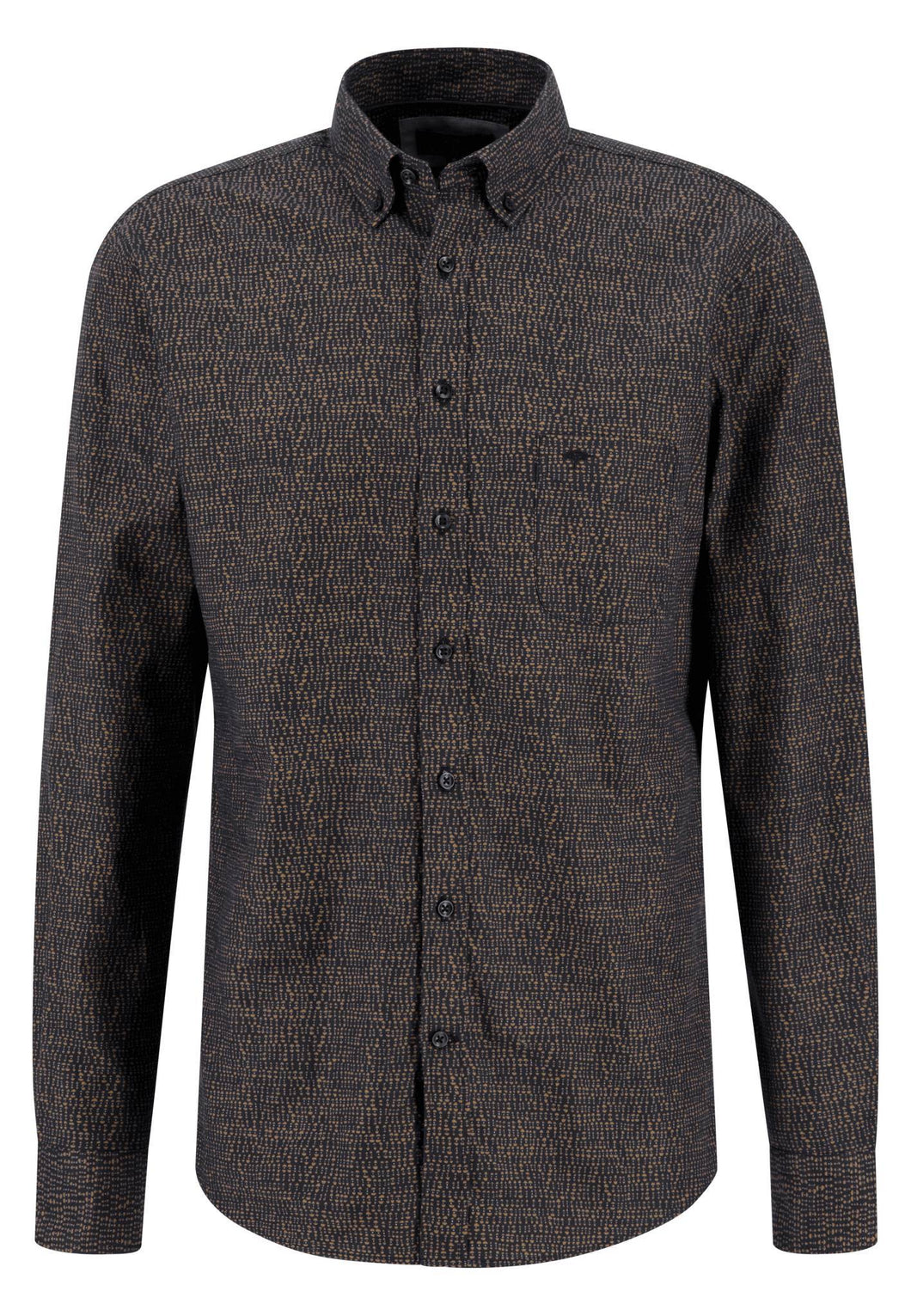 New Fynch Hatton Blue and Brown Long Sleeve Shirt