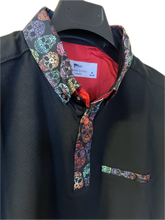 Load image into Gallery viewer, New Claudio Lugli Sugar Skull Black Polo Shirt
