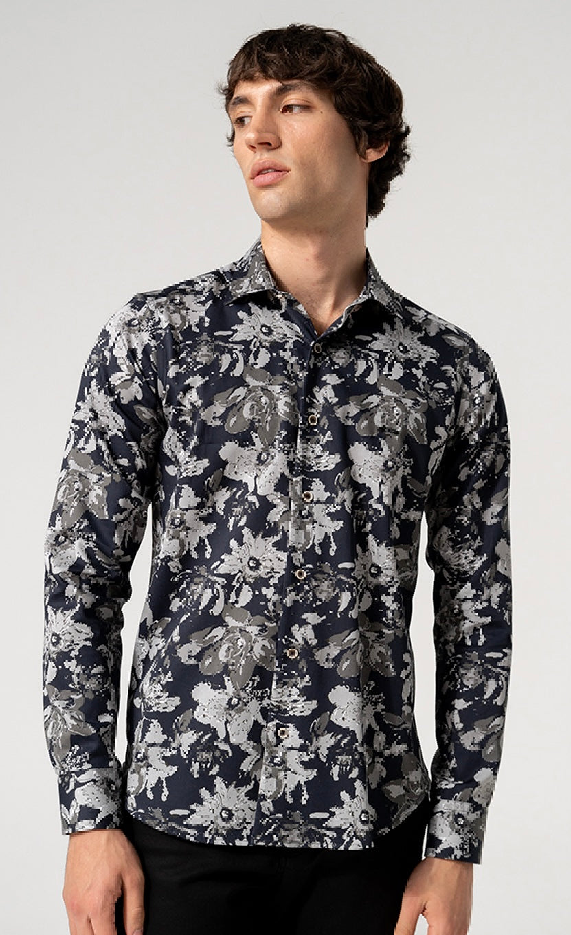 New Season Dario Beltran Winter Flower Long Sleeve Shirt