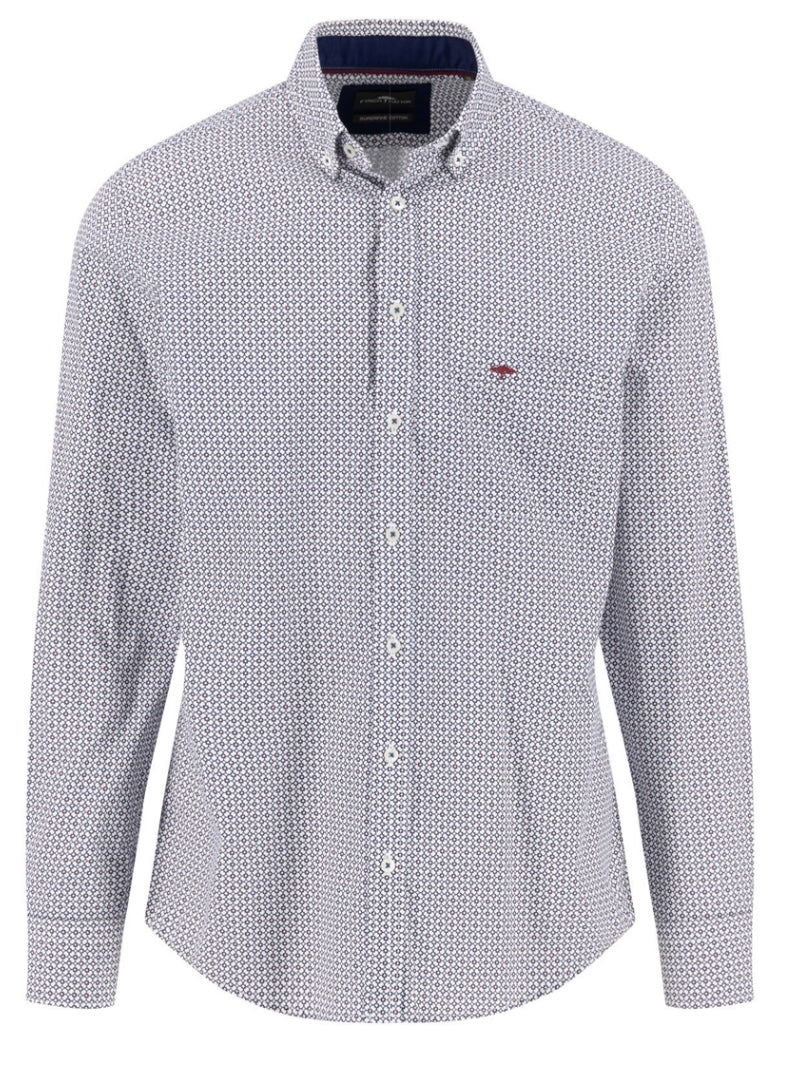 New Season Fynch Hatton Small Circle Print Long Sleeve Shirt