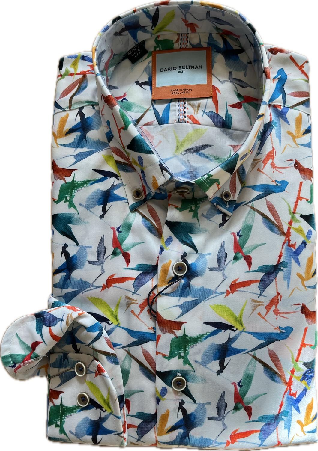 New Dario Beltran Hummingbird Print Long Sleeve Shirt