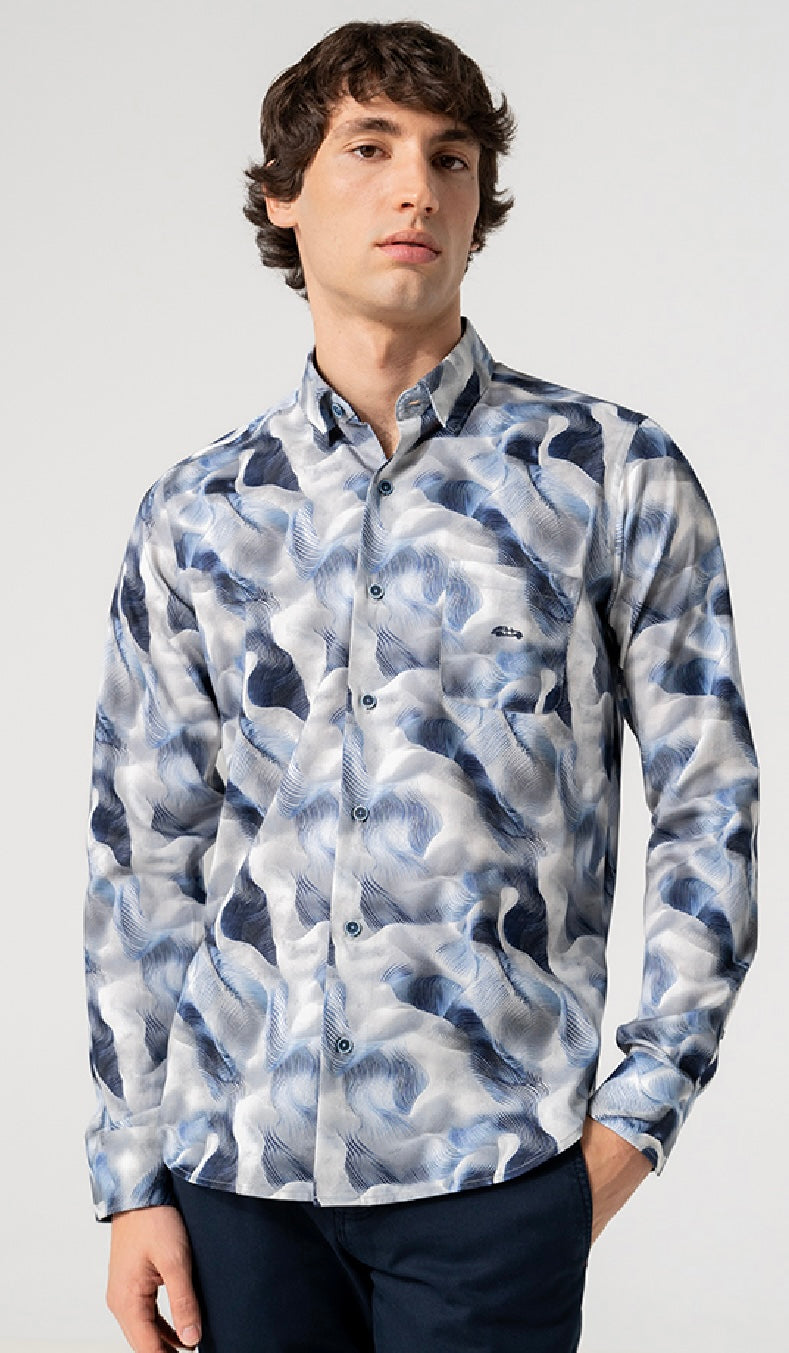 New Season Dario Beltran Zebra Print Long Sleeve Shirt