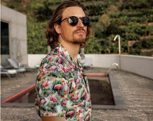 Load image into Gallery viewer, New Giordano short sleeve flamingo print shirt
