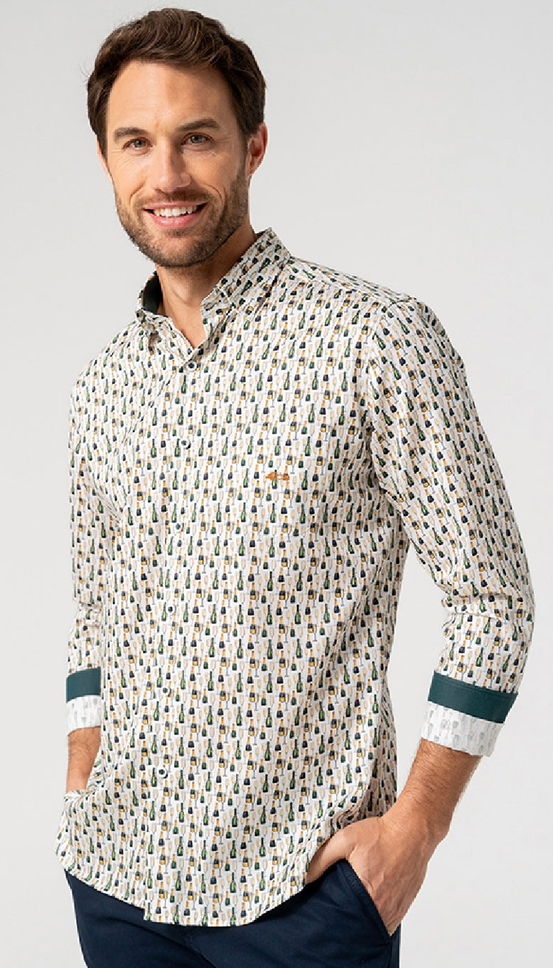 New Season Dario Beltran White Wine Bottle Long Sleeve Shirt