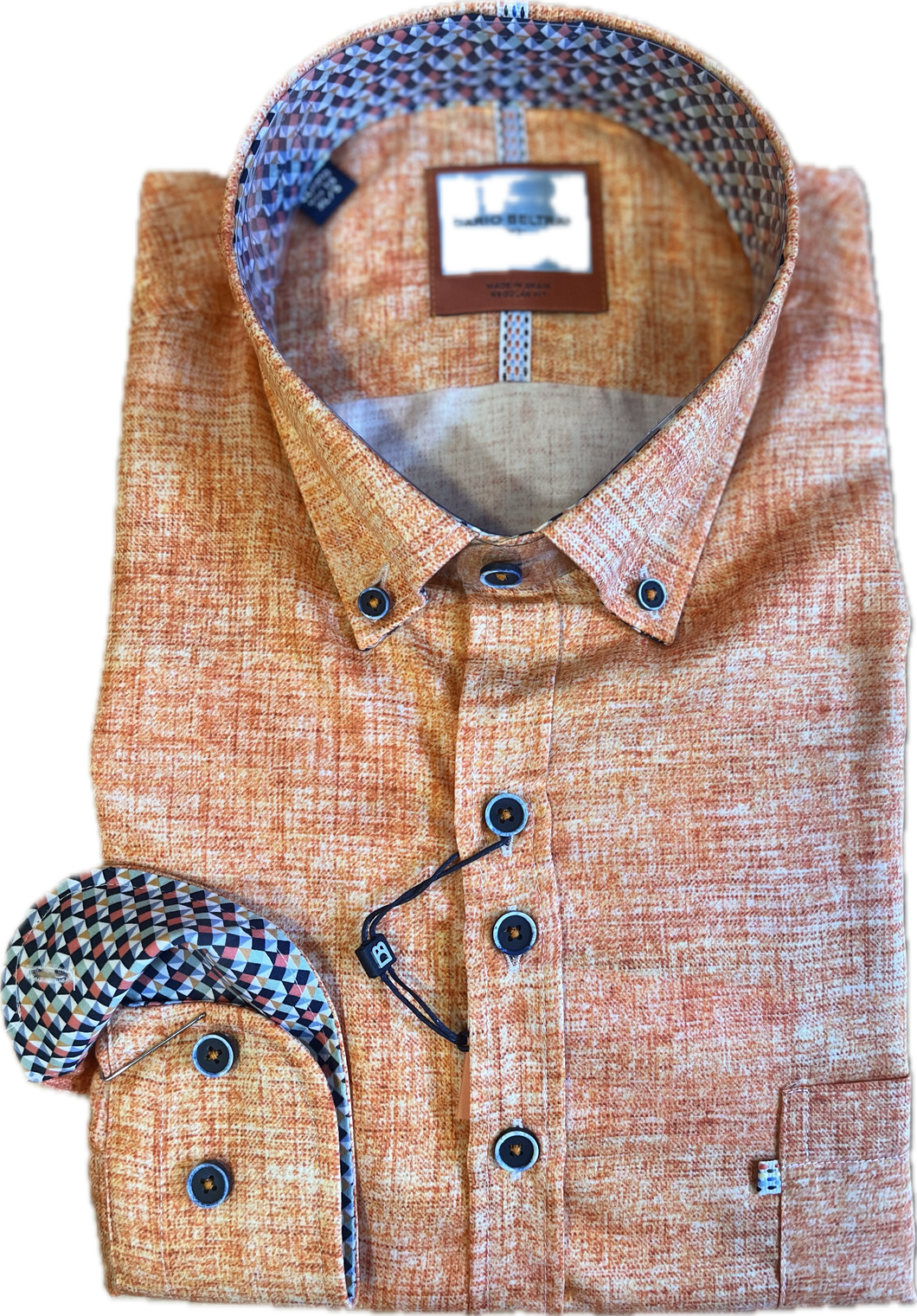 New Dario Beltran Orange Long Sleeve Shirt