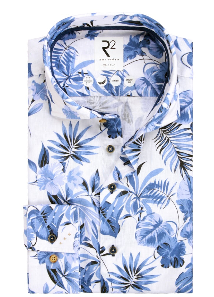 New R2 Amsterdam Palm Tree Print Shirt