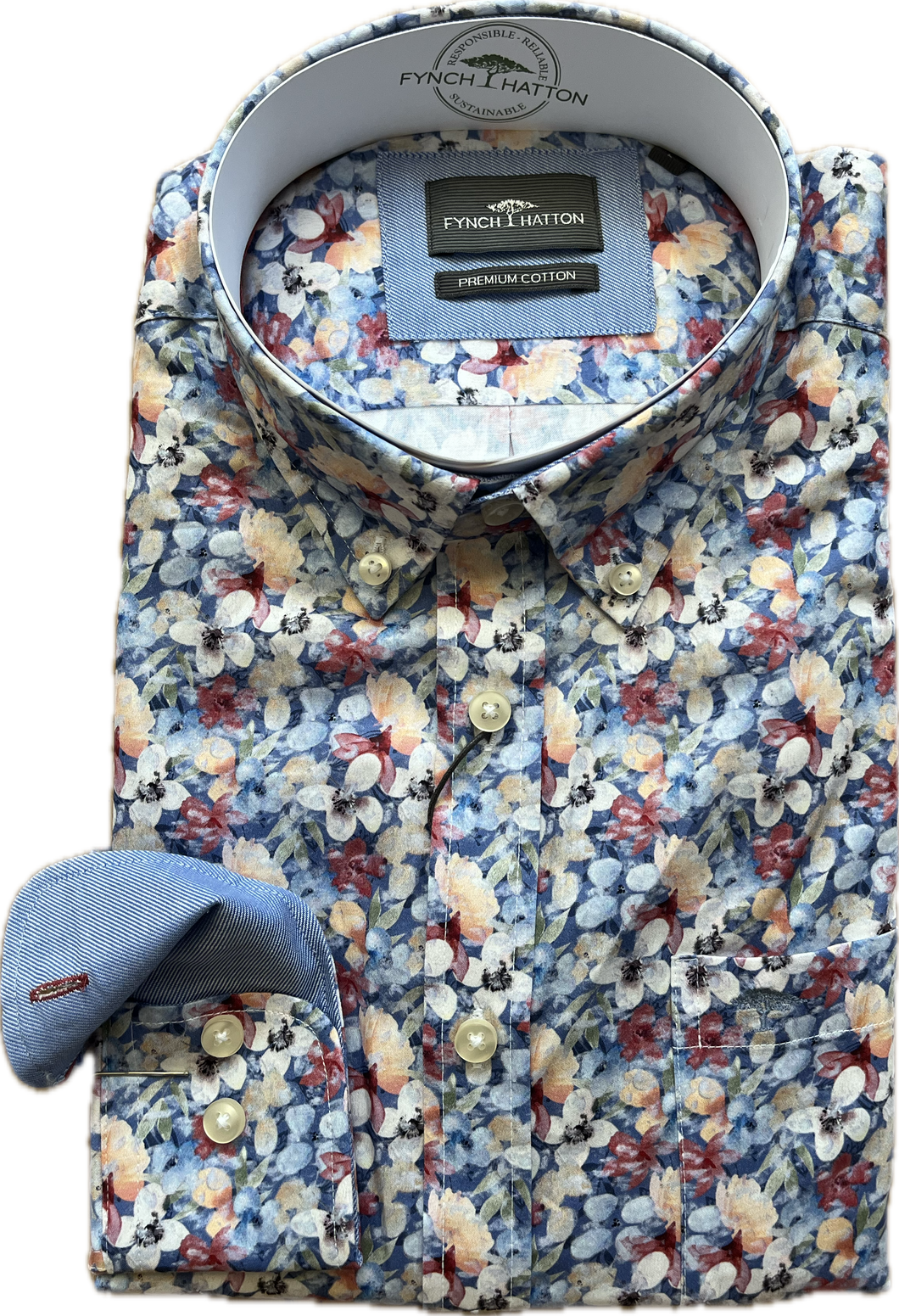 New Season Fynch Hatton Multi Flower Print Long Sleeve Shirt