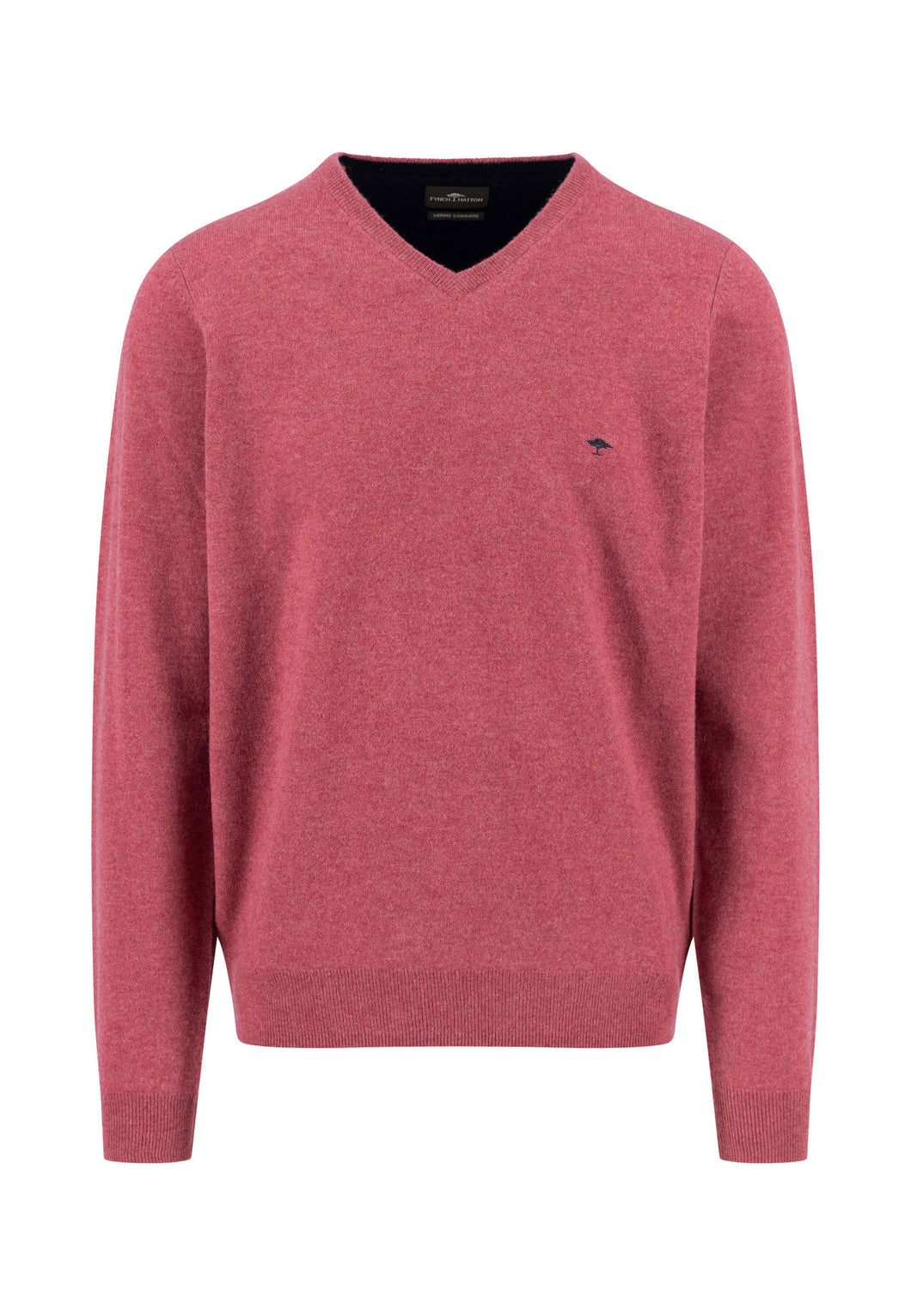 New Fynch Hatton Cashmere Merino Rose V Neck Sweater