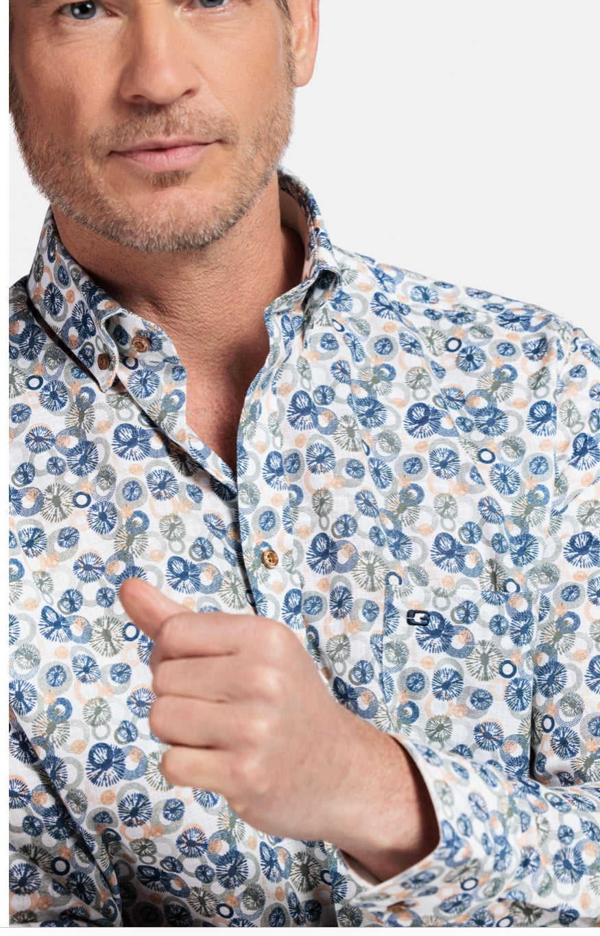 New Giordano long sleeve circle print shirt
