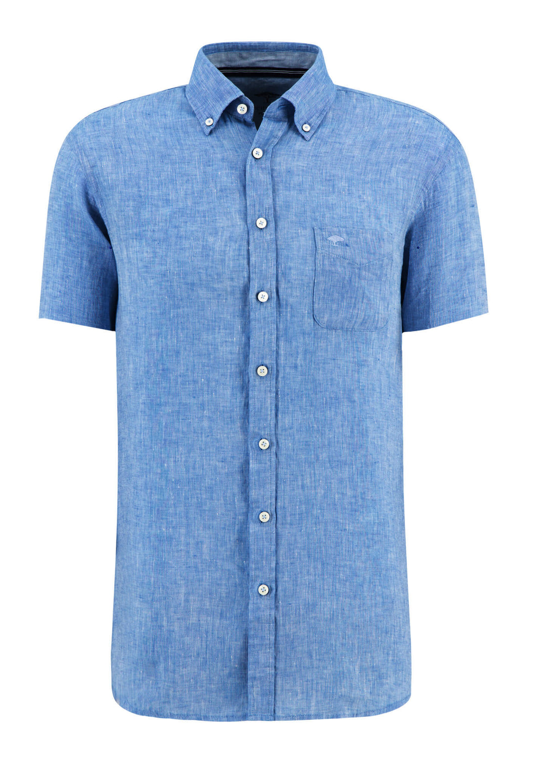 New Fynch Hatton Ocean Blue Linen Short Sleeve Shirt